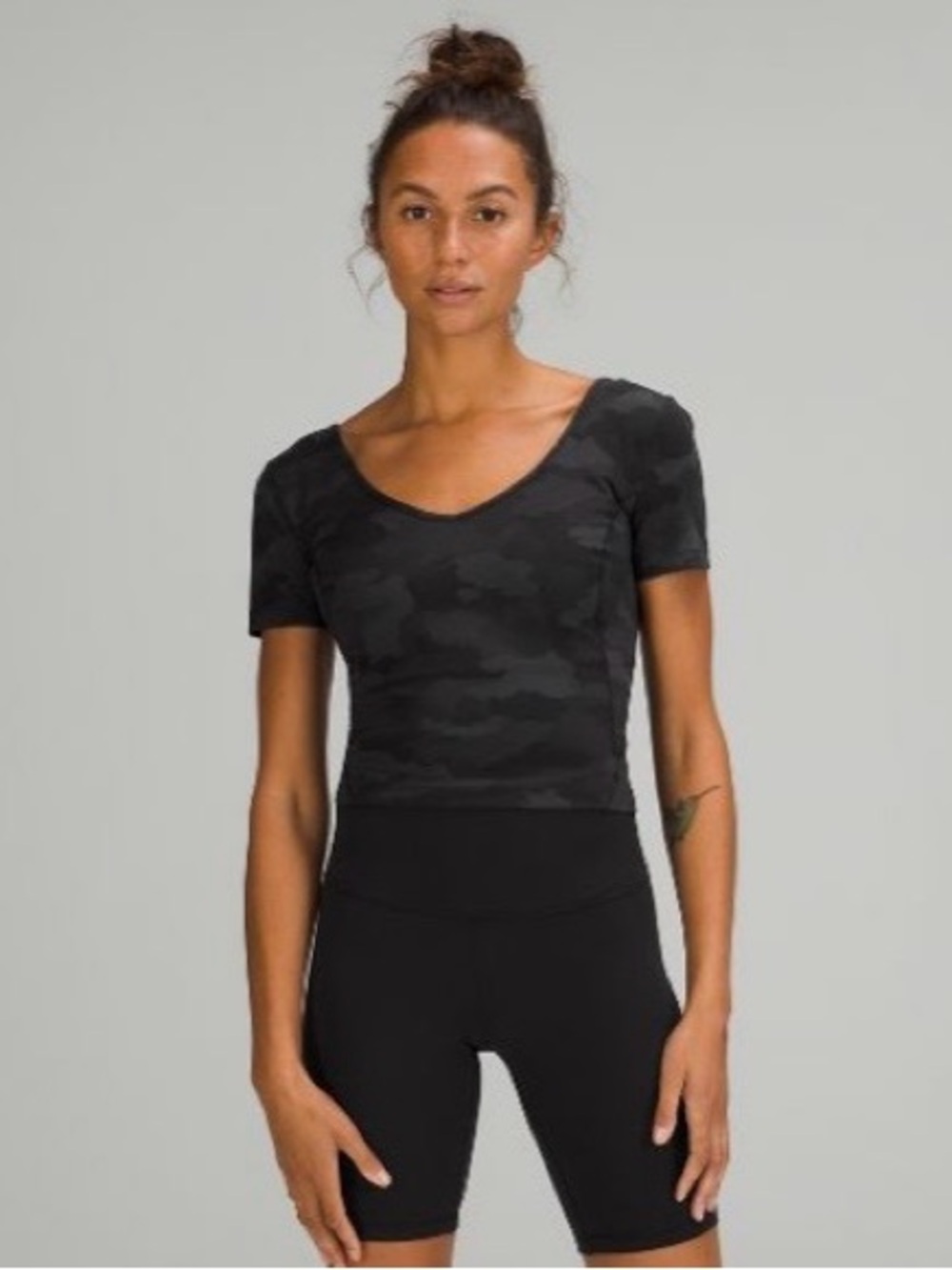 Lululemon Align T-Shirt in Hideaway Camo Deep Coal Multi